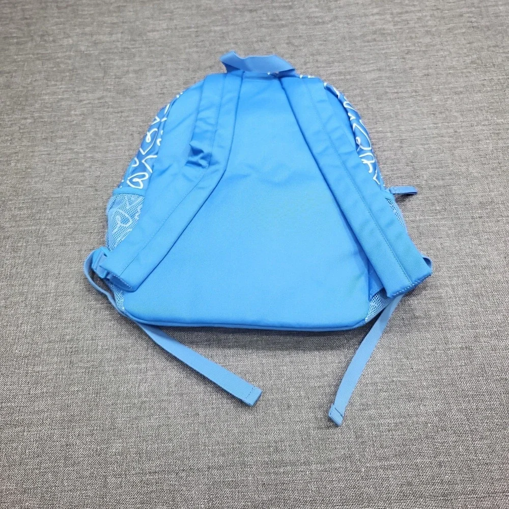 Cat & Jack Kids Girls Backpack Blue Printed White Hearts Back to School Bag